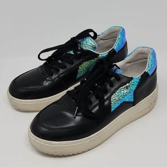 Ash Shoes - ASH Fool Iridescent Star Platform Leather Sneakers